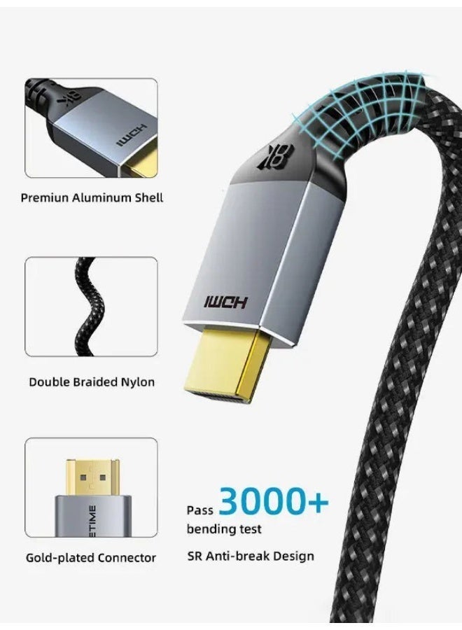 CABLETIME 8K HDMI 2.1 Cable 48Gbps Ultra High Speed Braided Cord, 4K 120Hz 144Hz, eARC HDR10 Dolby Vision, Compatible with PS5, Xbox Series X, Smart TV, Monitor, Projector - Image 4